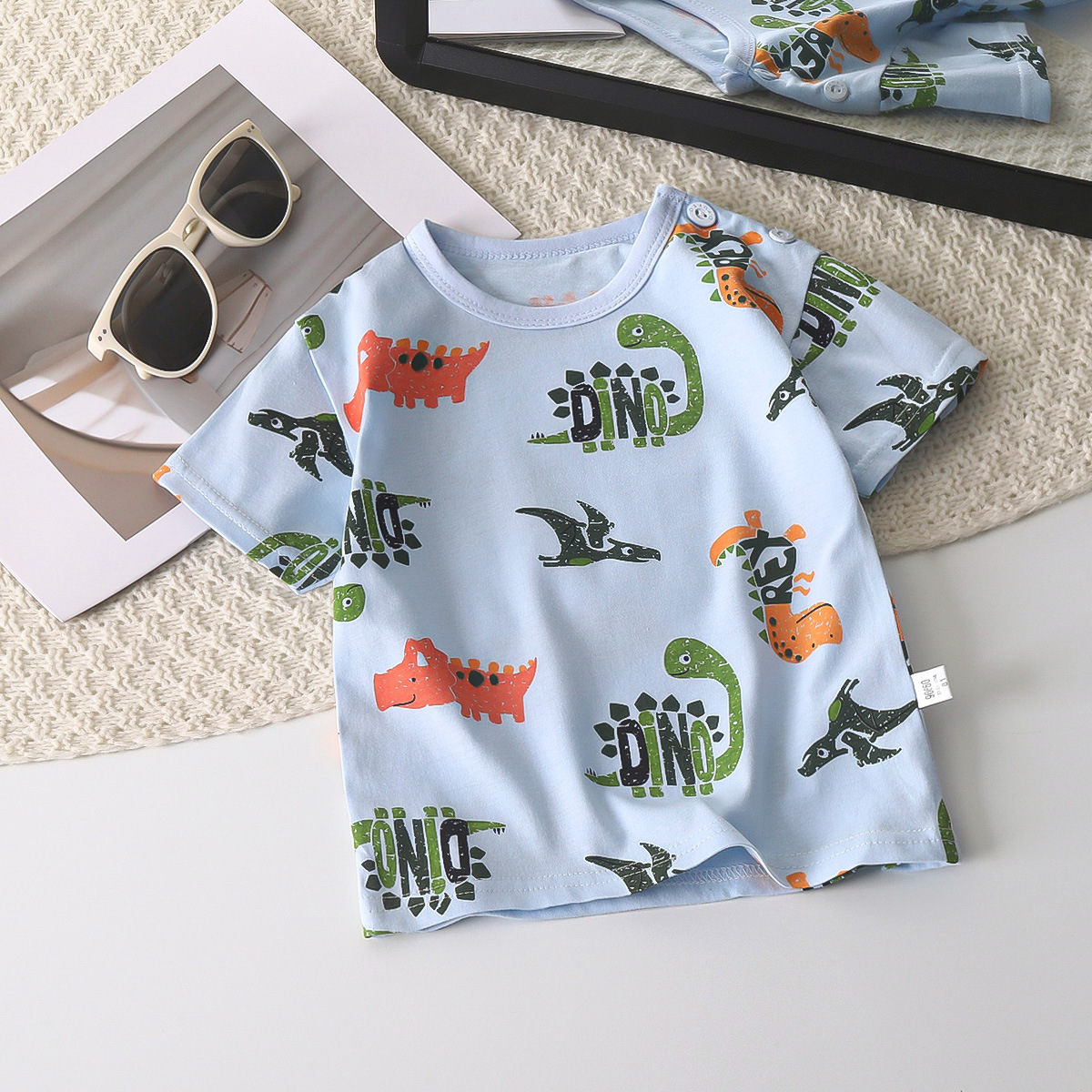 Picture of Children's Short-sleeved T-shirt Cotton New Children's Summer Baby Clothes Boys' Thin Girls' Top Summer Children's Clothing