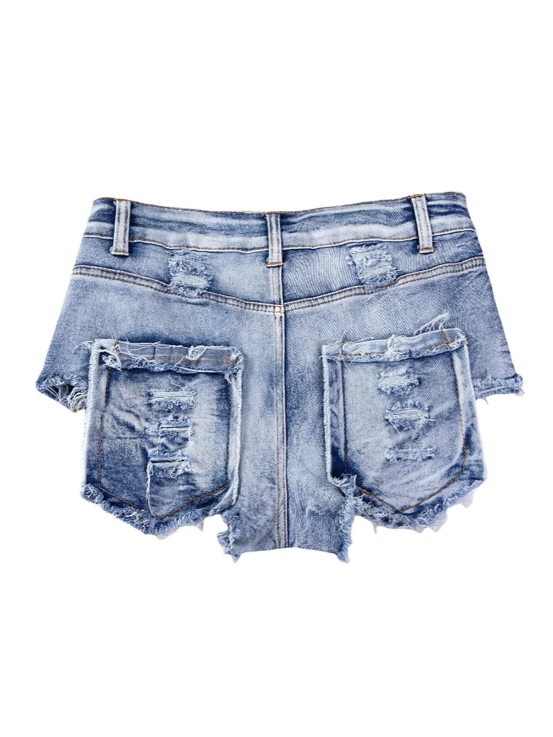 9030 # 2024 New Sexy European and American Amazon Raw Edge High Waist Tight Sexy Jeans Denim Shorts for Women