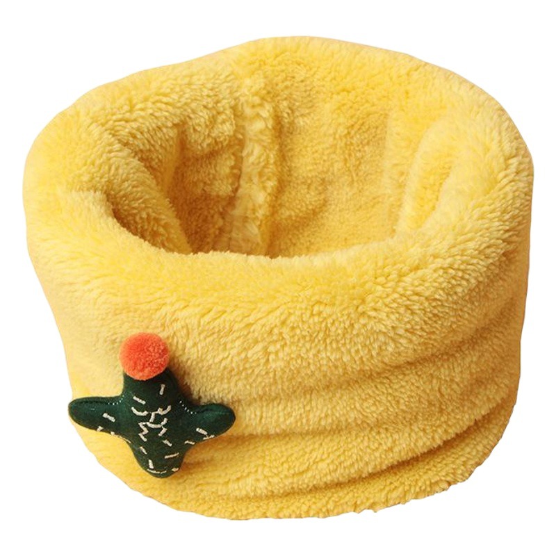 Picture of Winter New Korean Style Solid Color Children's Pullover Scarf for Boys and Girls Plush Thickened Scarf Baby Velvet Neck Sleeve