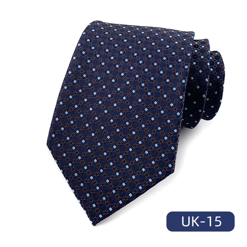 Picture of in stock wholesale men's tie polyester yarn-dyed jacquard fabric business formal wear casual fashion suit accessories