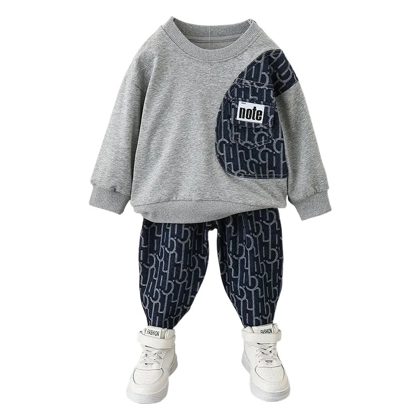 Spring Boys' Fashion suit Autumn Long-sleeved Sweatshirt Casual Pants Stylish Children's Sportswear Two-piece Set