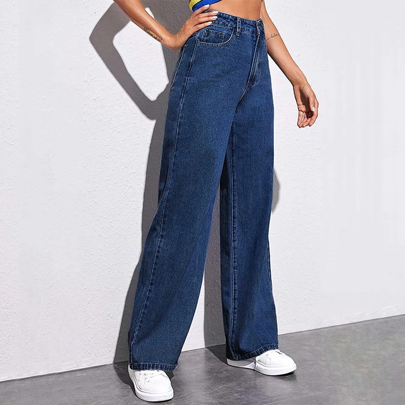 Wide Leg Jeans Women's High Waist Loose Spring and Autumn Wear 2025 New Style Straight Leg Pants Small Slim Pear Shaped Body