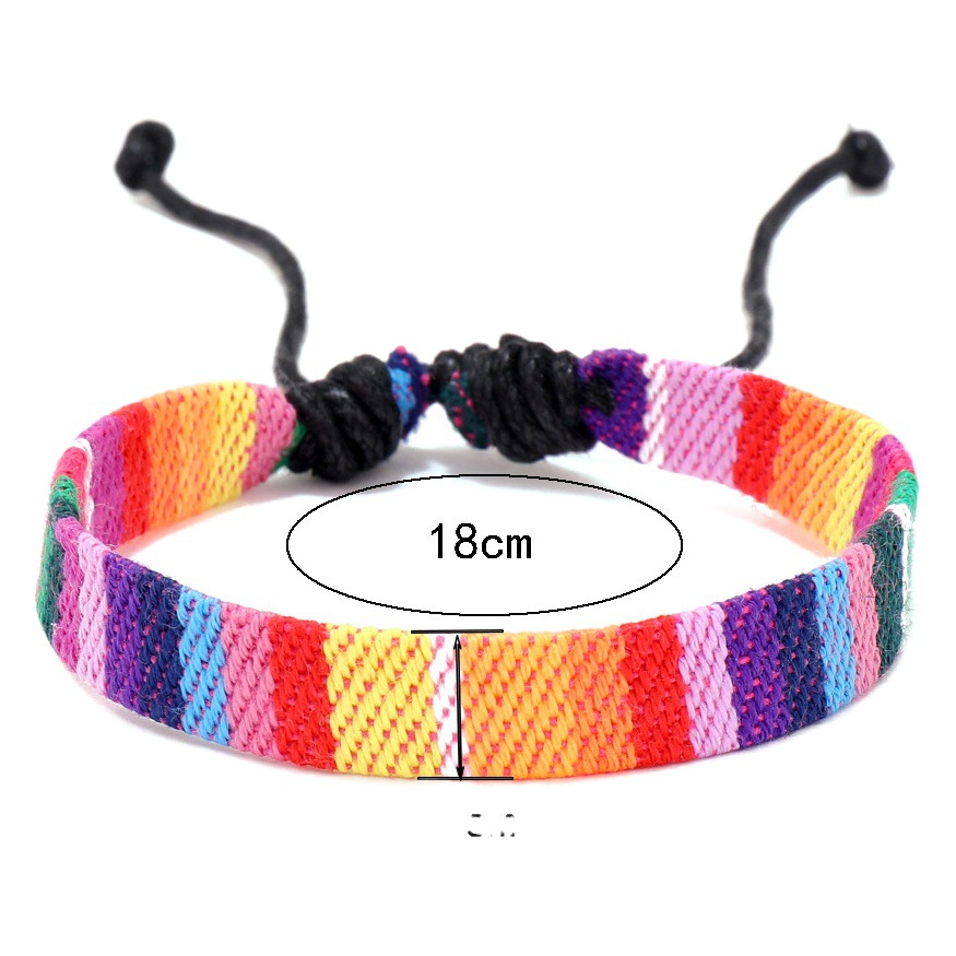 New ethnic style simple friendship drawstring bracelet European and American cross-border retro trend Bohemian style hand rope