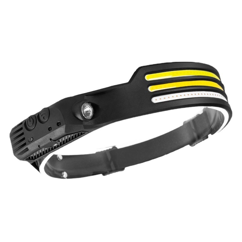 Strong Light Headlight Cross-Border Led Multi-Function Wave Sensor Headlight Cob Outdoor Adventure Fishing Strong Light Flashlight