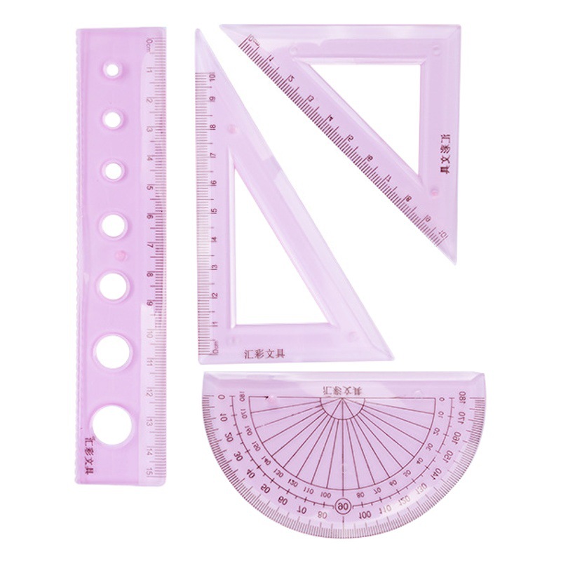 Soft ruler four-piece set for primary school students 15/20cm with wavy line student stationery set cute multifunctional ruler