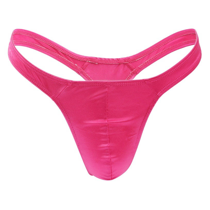 Bright Color Color Men's Thong Sexy Low Waist Solid Color Sexy Gay T-Pants Men's Hip-exposed Stage Performance Underwear