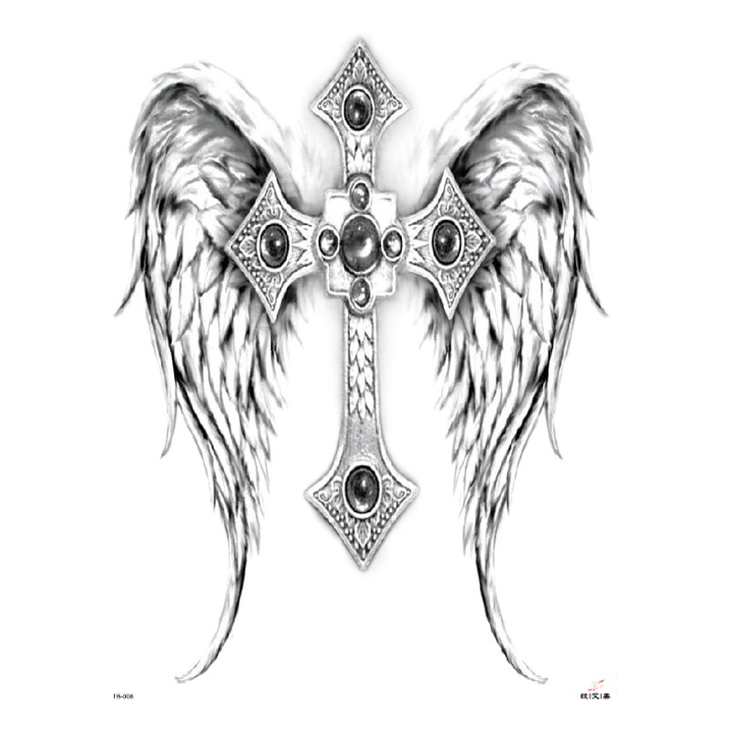 Full Back Tattoo Sticker Wings Erlang God Buddha Master Geisha Crown Big Figure Full Arm Tattoo Sticker