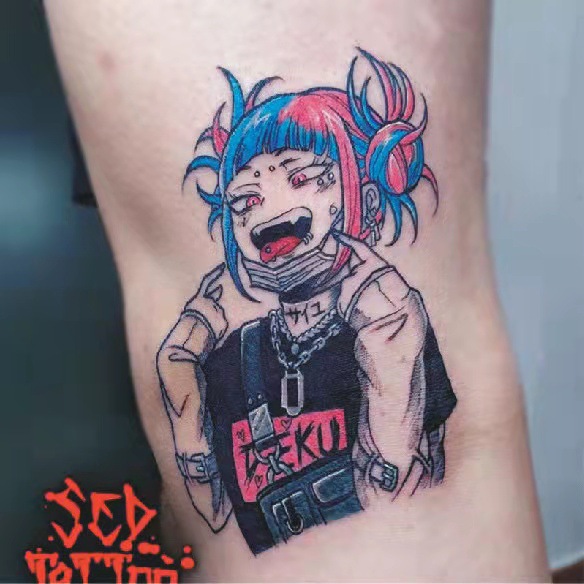 Picture of Diablo Tattoo Sticker Women's Waterproof Lasting European and American Violence Lori ins Cute Cartoon Flower Arm Non-Reflective Anti-Han