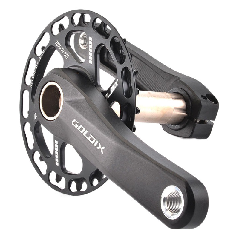 Goldix 150mm Short Crank Ultra-Light Kidsren's Bicycle Foldableing Bike Mountain Hollow Integrated Crank Mouthguard Disc