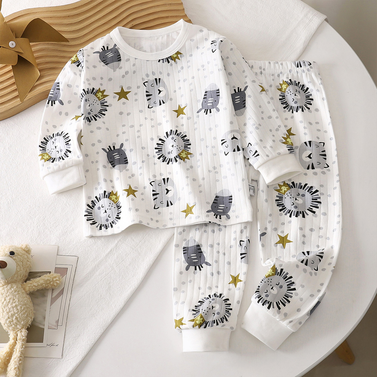 Picture of Children's Cotton Underwear Set, New Autumn Style, Baby Boys' Loungewear, Girls' Pajamas, Autumn Clothes and Pants, Children's Clothing