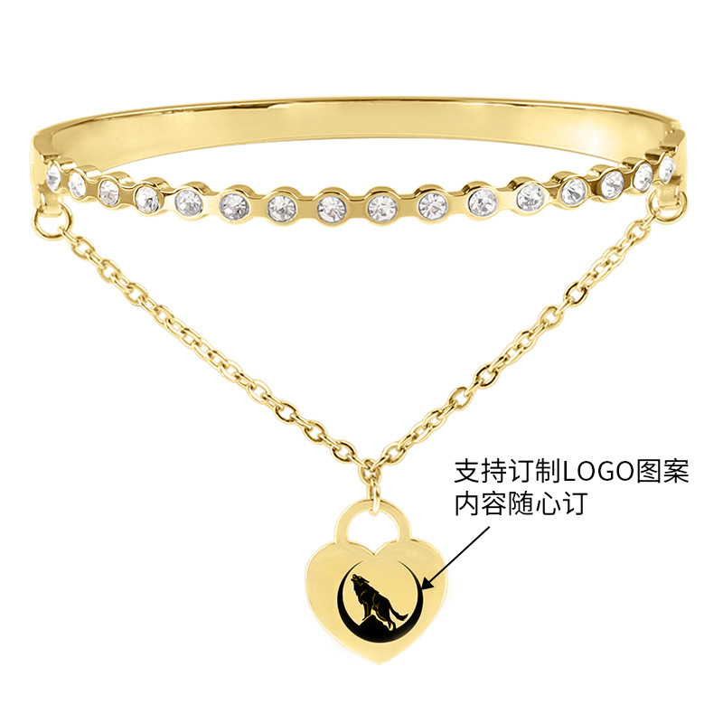 Picture of Stainless steel letter bracelet women fashion love Rome tag bracelet titanium steel buckle bracelet wholesale