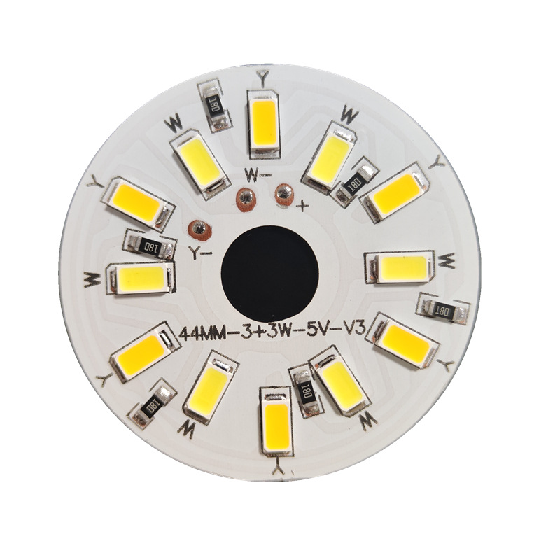 Picture of 5V lamp board beech wood solid wood low pressure lamp Board 5V lamp bead led light source board 3W White warm two-color variable light free drive