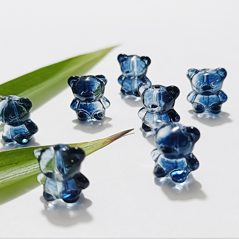Picture of Hope letter hug bear loose beads bracelet jewelry accessories DIY hairpin accessories Czech glass jewelry accessories