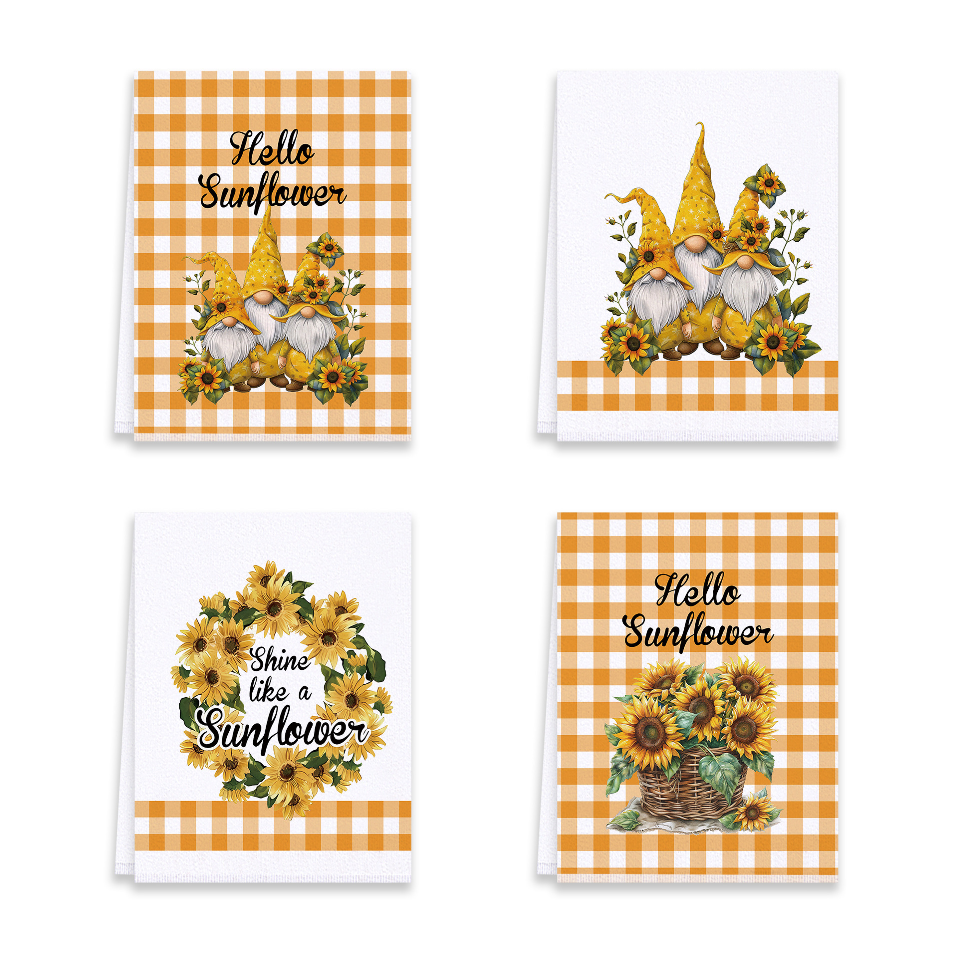 Dishwashing Towel Autumn Thanksgiving Kitchen Decoration Dishwashing Towel Four-piece Microfiber Home Hand Wipe Dishwashing Towel