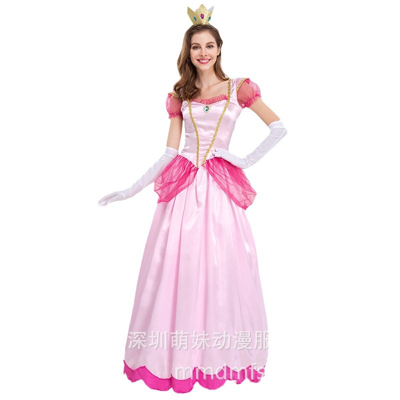 Picture of 2025 New Mario Princess Peach Pink Pricess Stage Outfit Pink Party Queen Dress