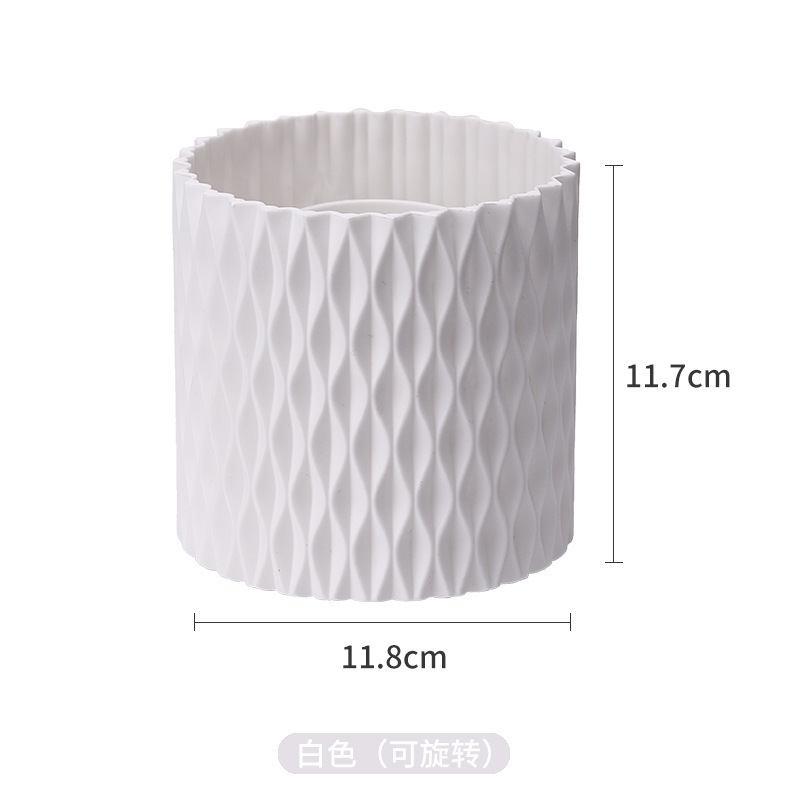 Picture of Cosmetic Storage Box Wholesale Rhombus 360 Rotating Plastic Round Household Lipstick Large Capacity Eyebrow Pencil Makeup Brush