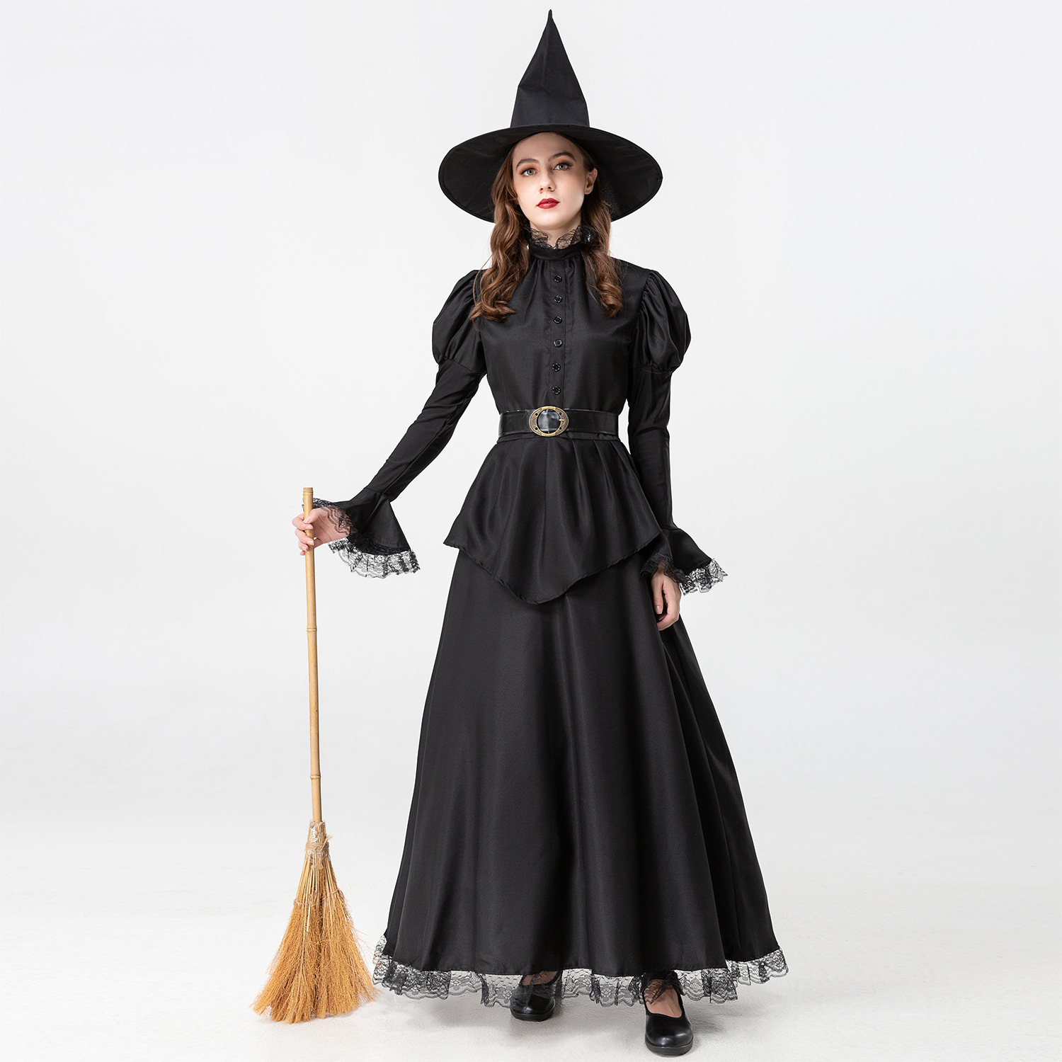 Foreign trade Europe and the United States new ladies Halloween cos clothes black witch witch role playing costume suit