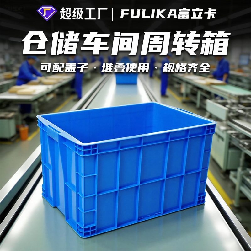 Fulika plastic turnover box thickened with lid rubber frame large industrial storage transit transport shelf box manufacturers