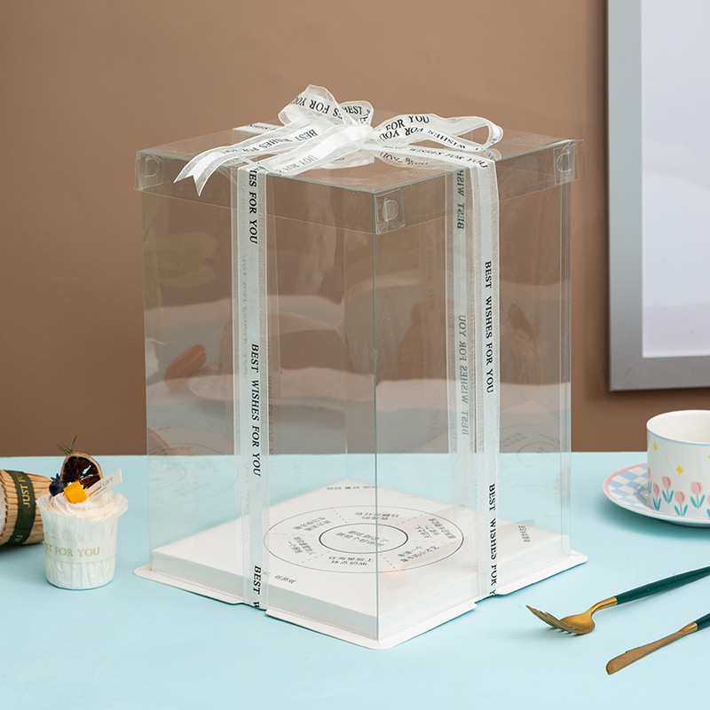 Picture of Transparent cover game bottom cake box holiday birthday home cake box baking tiramisu packaging box