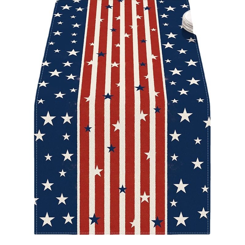Table Runner Amazon New Hot Sale Independence Day Family Table Decoration National Day July 4th Table Runner