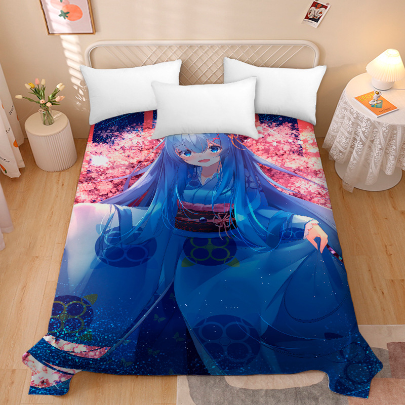Picture of Anime Two-Dimensional Anime Rem Picture Gentleman 3D Beauty Bed Bed Sheets Single Piece Student Dormitory 1.9m