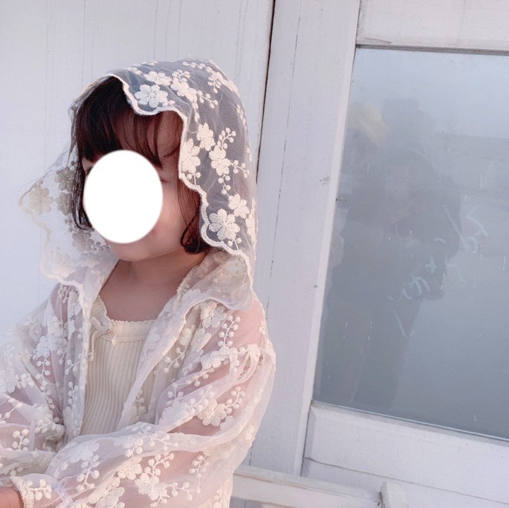 Picture of Girls Breathable Anti-Uv Clothes 2024 Summer Baby Lace Cardigan Jacket Girls Beach Wear Air Conditioning Shirt