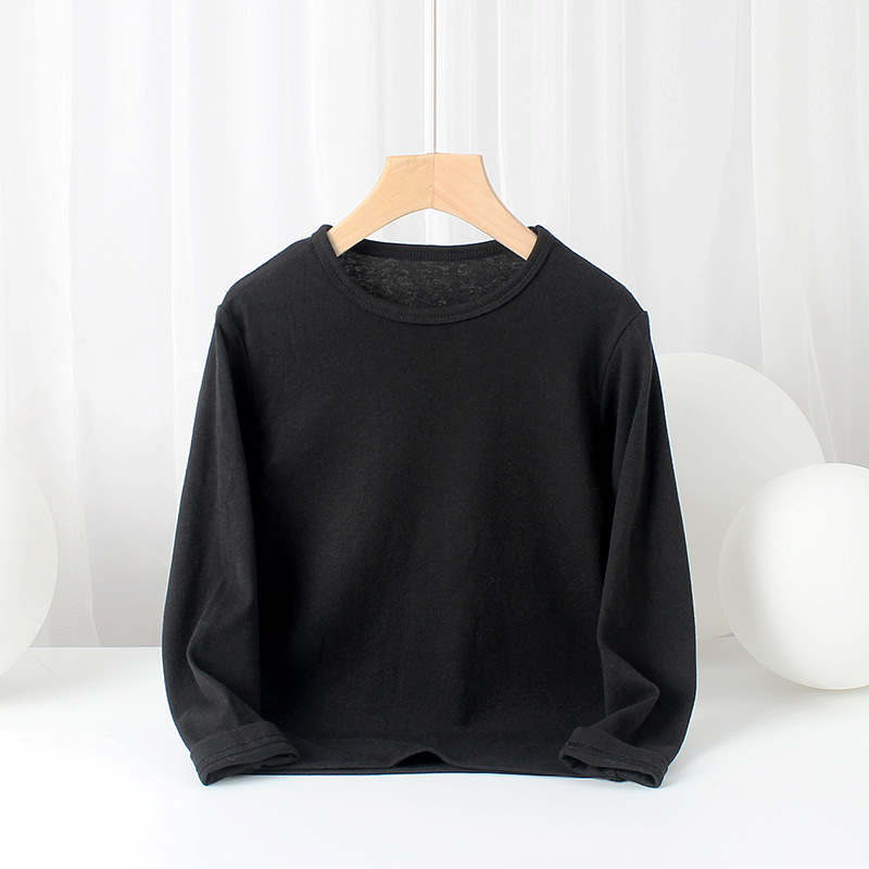 Picture of Spring and autumn children's clothing Korean new boys bottoming shirt girls cotton stretch solid color long sleeve children's T-shirt wholesale