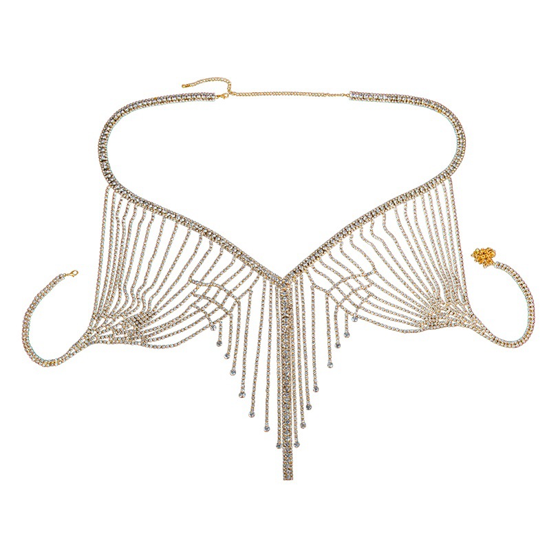 Picture of High-grade Light Luxury European and American Style Full Diamond Heavy Industry Body Chain Accessories Fashion Show Rhinestone Exaggerated Necklace Chest Chain suit