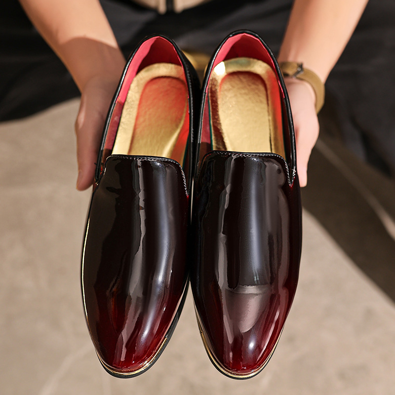 Cross-border New Leather Shoes Men's Slip-on Loafers plus size Business Men's Shoes Breathable and Stinky Foot Dress Men's Leather Shoes