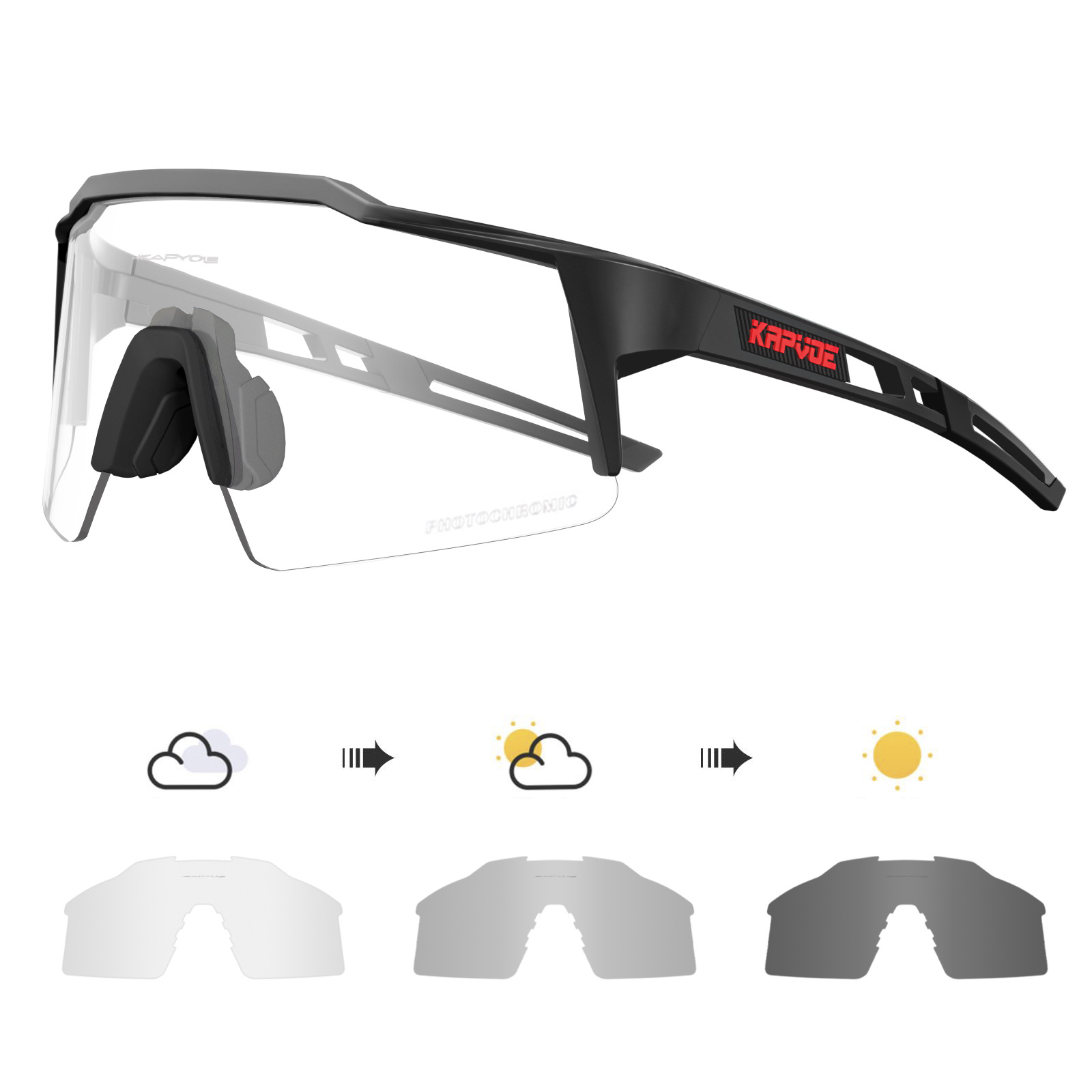 Picture of Kapvoe Cycling Glasses Four-Lens Set Bicycle Windproof Goggles Road Bike