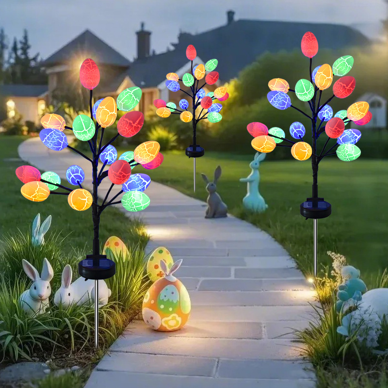 Solar Easter Crack Egg Light Outdoor Waterproof Courtyard Garden Decoration Holiday LED Landscape Atmosphere Light