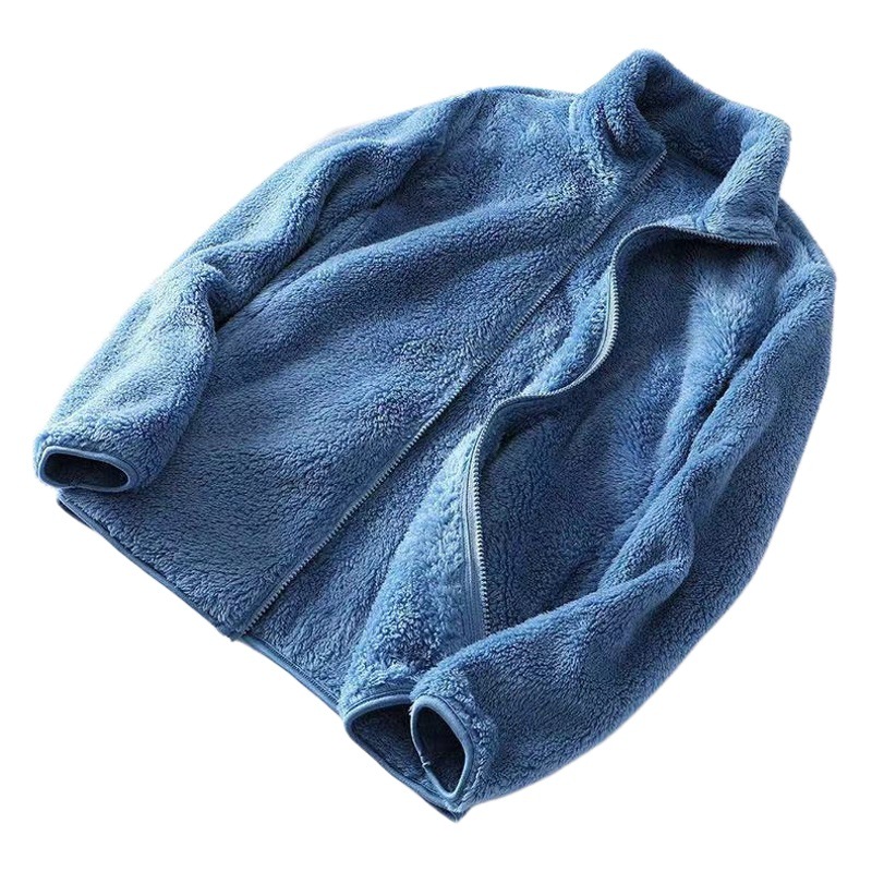 Coral Velvet Men's Polar Fleece Jacket Women's Top Outdoor Jacket Liner Spring, Autumn and Winter Double-Sided Thickeneded Sweatshirt Cardigan