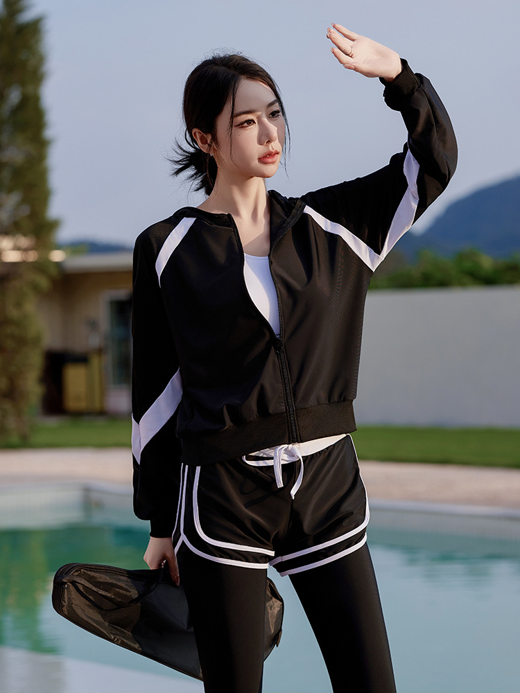 South Korea Dongdaemun Women Split Diving Suit Surf Jellyfish Suit Long Sleeve Conservative Sports Swimsuit Surf Swimsuit