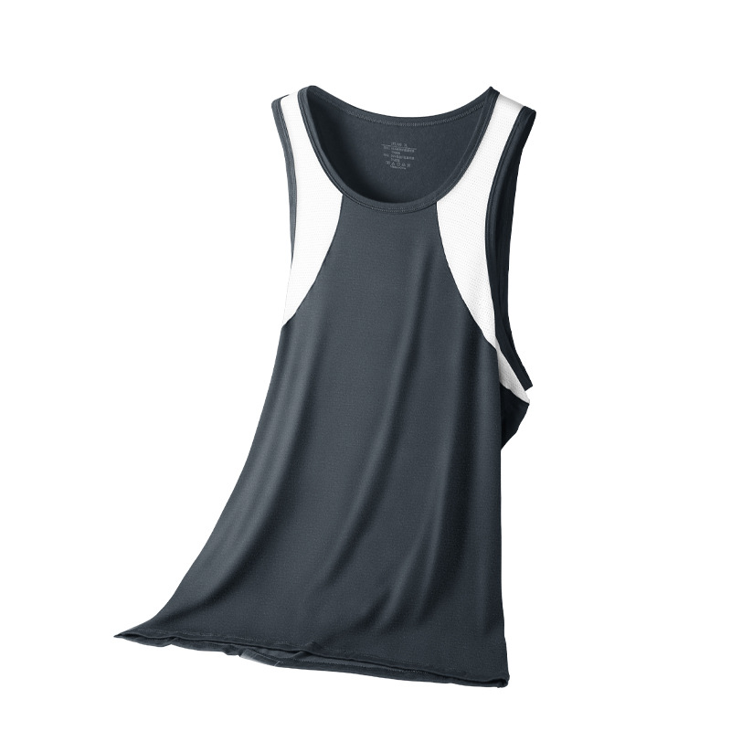Picture of Men's Vest Comfortable Breathable Sling Hurdle Short-sleeved Young Boys Sports Running Sleeveless T-shirt Base Undershirt