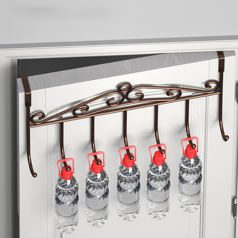 Picture of Creative Wrought Iron Door Back Hook Coat Hood Storage Rack Nail-free Door Back Load-bearing Wrought Iron Hook
