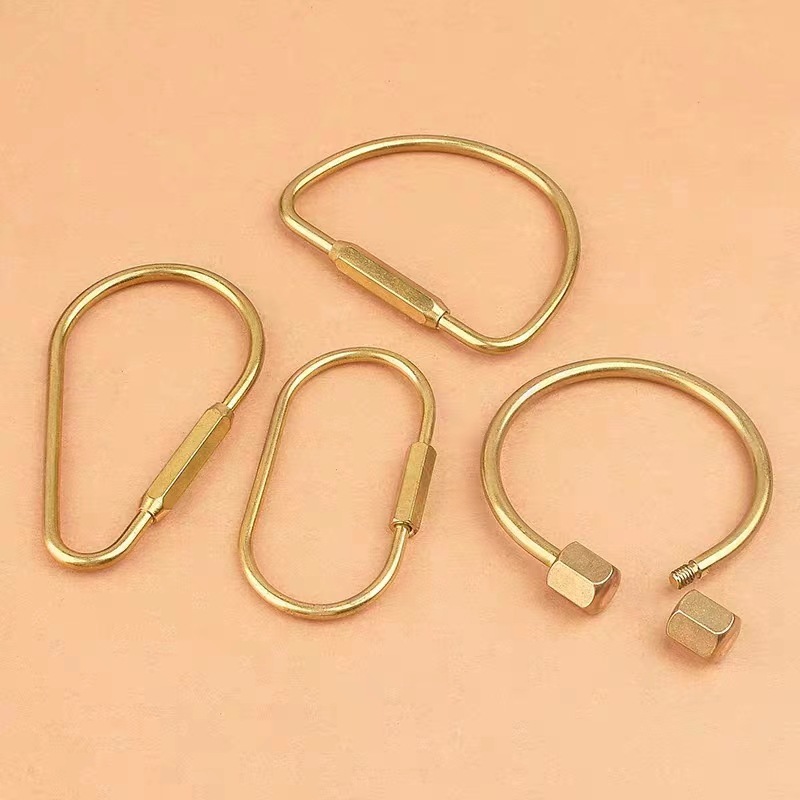 Picture of Brass D-shaped buckle ring metal U-shaped multifunctional pure copper car key D-shaped ring buckle accessories DIY keychain accessories