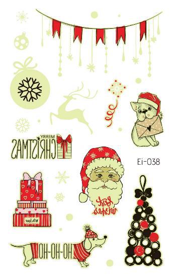 Picture of Cross-border Supply Waterproof Luminous Christmas tattoo Sticker Cartoon Snowman Party Children tattoo Sticker