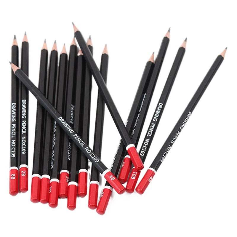 Qi Li 30-piece sketch suit iron box hb pencil student pencil 2b painting club charcoal pencil sketch special pencil cross
