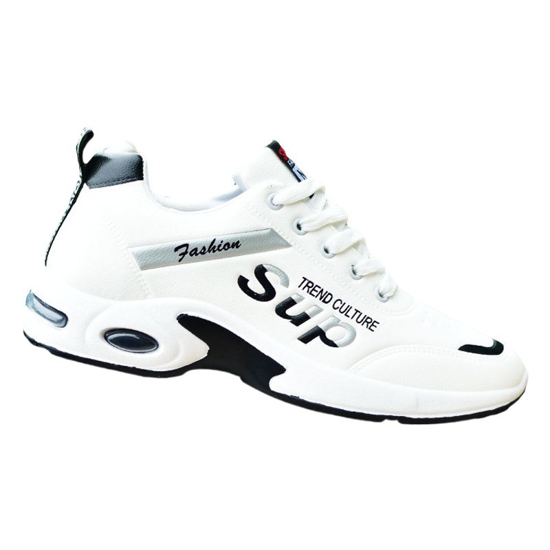 Men's Shoes Autumn New Breathable Leather Shoes White Running Sneakers Men's Sports Shoes Outdoor Casual White Shoes