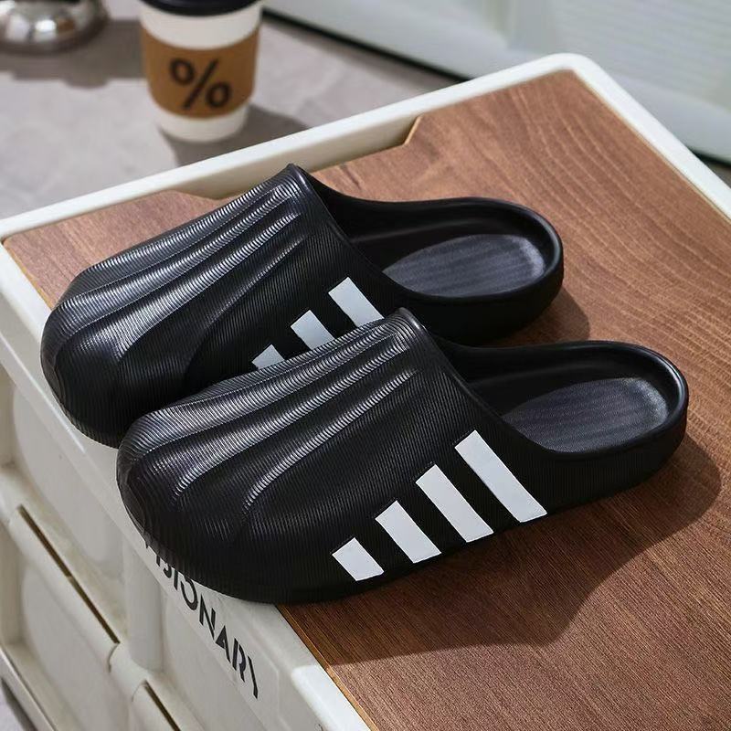 Trendy Shell-Toe Half-Pack Slip-On Slippers, Simple Couple Shoes, Thick-Soled Versatile White Shoes for Men and Women