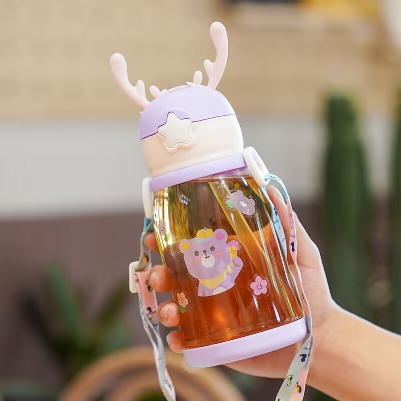 Picture of Lucky Belly Cup Large Capacity Big Mac Water Cup Tea Leakage Scented Tea Suction Tube Cup High Color Value Handle Convenient Ice Cup