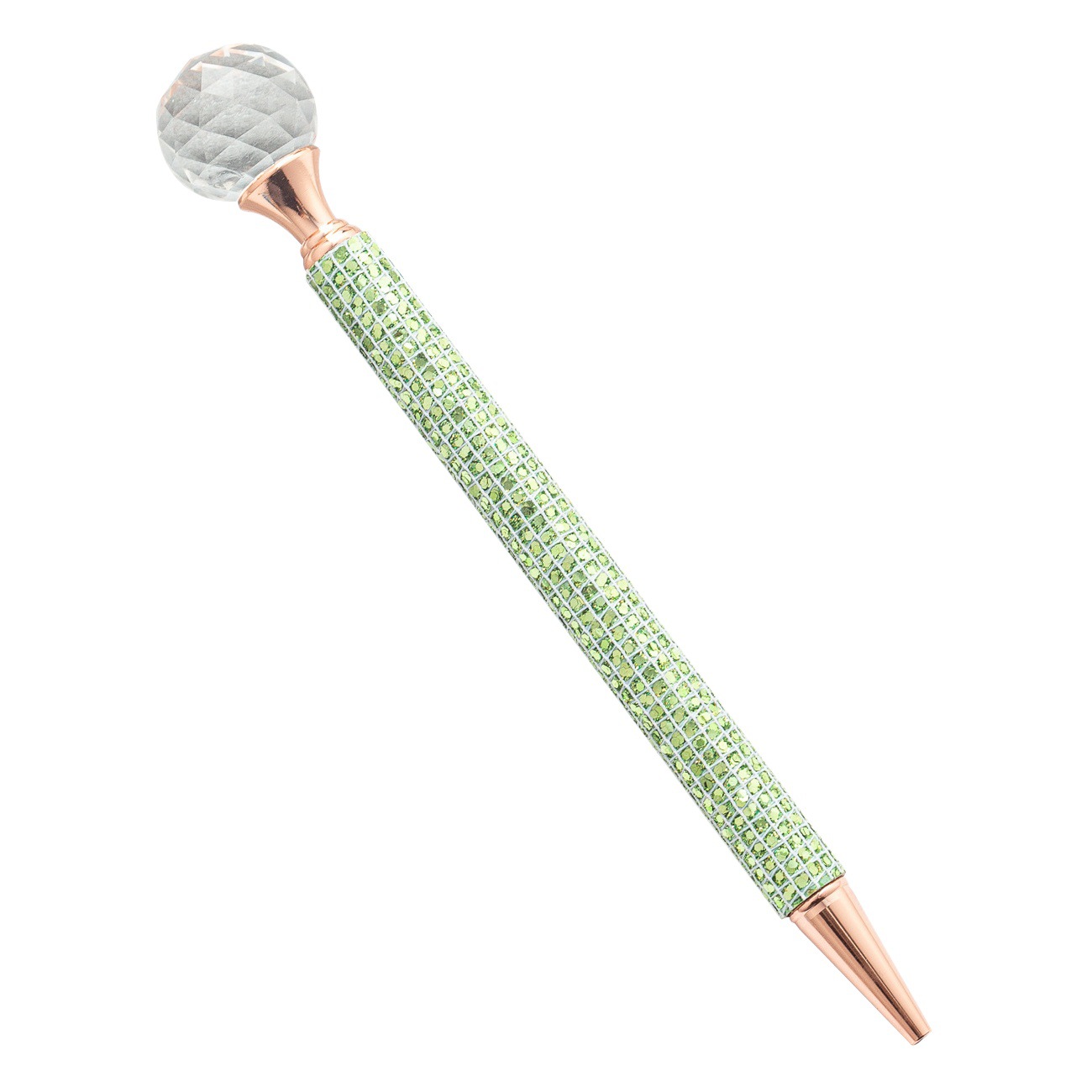 Metal round diamond sequin ballpoint pen office gift ballpoint pen in stock new wholesale metal pen printing logo