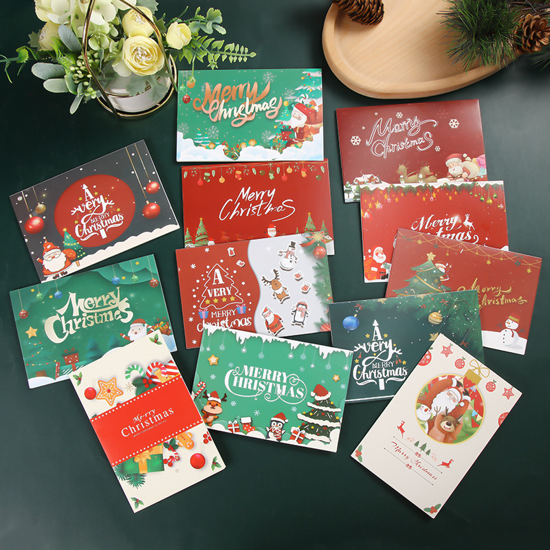 Picture of Cross-Border Amazon Christmas Greeting Card Christmas Eve Handwritten Blessing Card Flower Gift New Year Gift Card Manufacturer