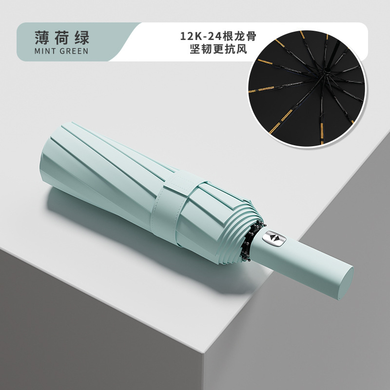 Picture of 60-Bone Fully Automatic Umbrella for Women, Rain or Shine, Large Reinforced Foldableing, Wind-Resistant, Men's Sunshade, Sun Protection, Uv Rays