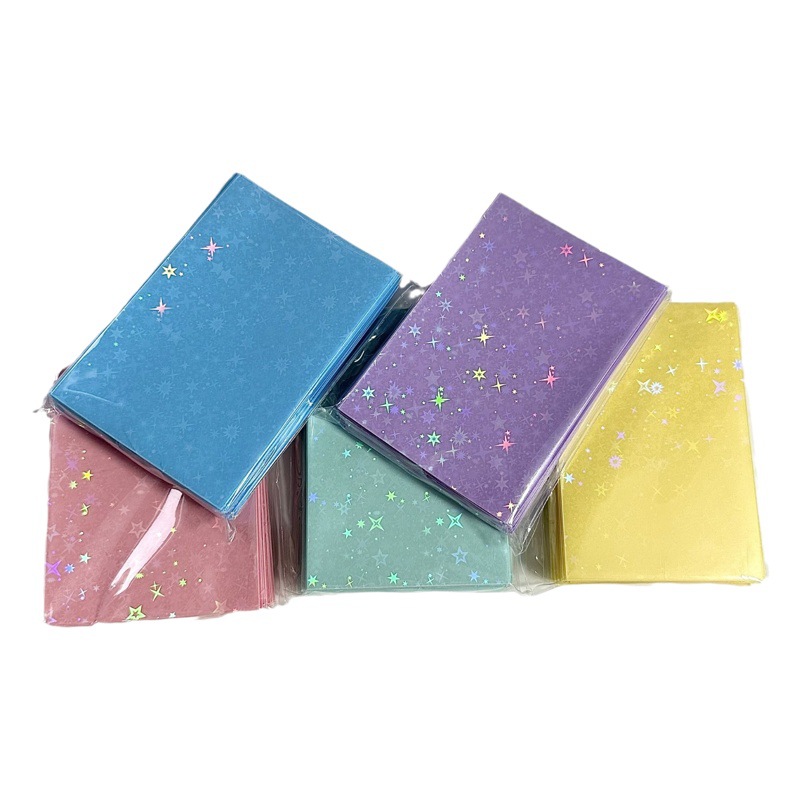 Transparent Star Flash Two-layer Card Film Macaron Color Frosted Card Film Album Small Card Protective Cover Pair Card Cover