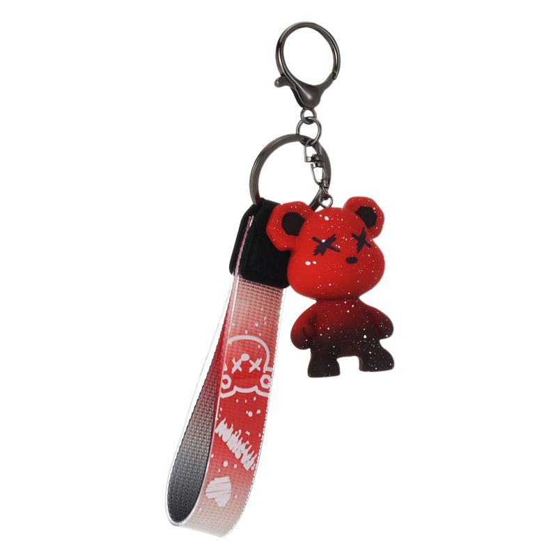 Creative star color bear key chain wholesale fashion couple car key chain women exquisite ins bag pendant
