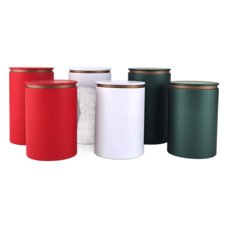 Creative Universal round tea jar sealed blank iron box white tea tinplate jar multi-purpose tea storage