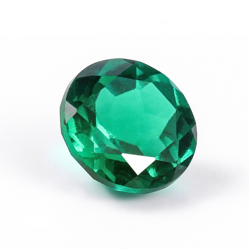 Picture of in stock Wholesale Regenerated Emerald Bare Stone Laboratory Cultivation Emerald Zambia Color Round Bare Stone