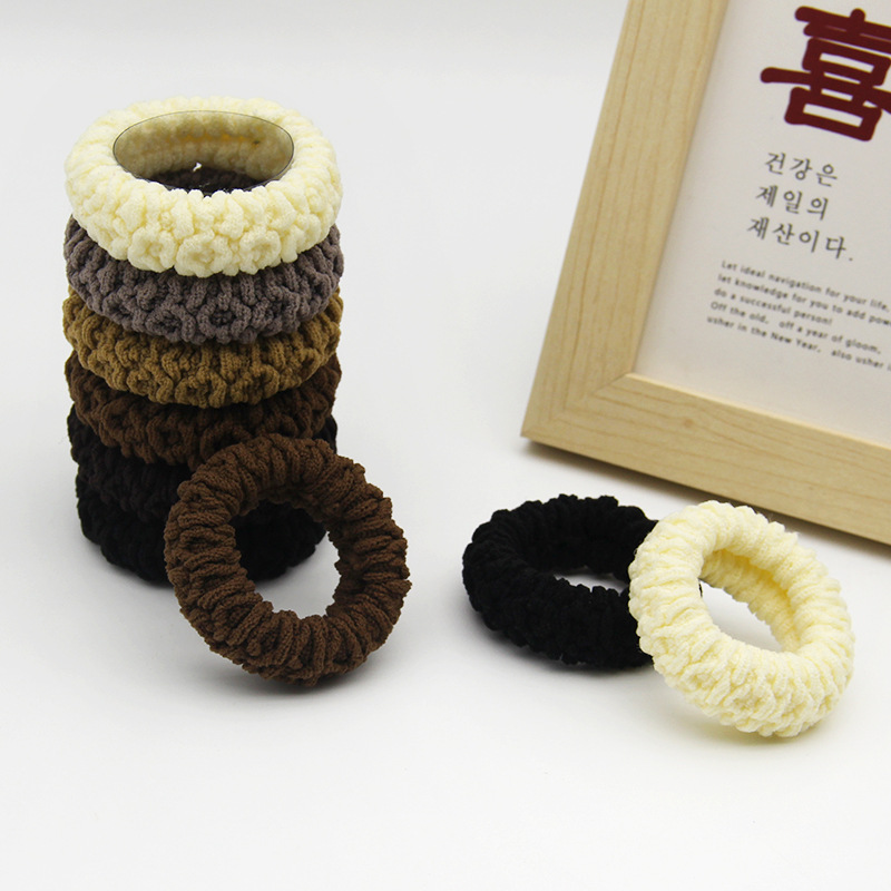 Picture of THICK THICK high elastic towel ring color seamless hair ring ponytail hair rope hair rope does not hurt hair rubber band for women