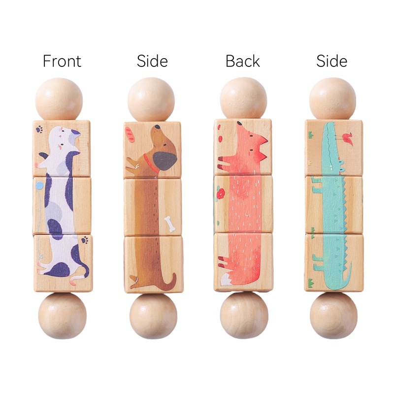 Picture of Children's Educational Rotating Animal Shape Matching Toy Baby's Grasping Bite Rattle Toy Creative Turnaround